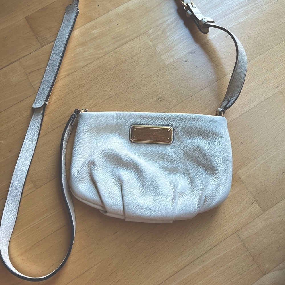 White Marc by Marc Jacobs Leather Crossbody Bag Purse